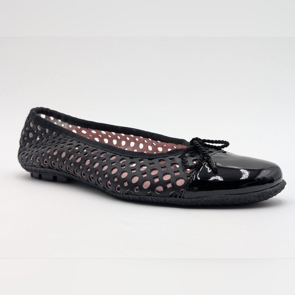 Paul Mayers Attitudes Ballet Flats Sz 8B Black Patent & Mesh Leather Women Shoes - Picture 4 of 17